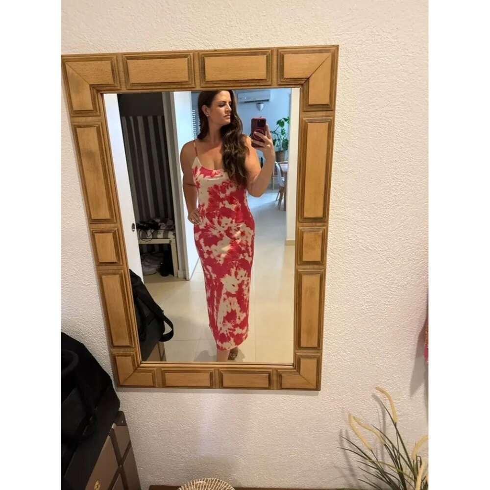 Thakoon Pink Tie-Dye Satin Slip Maxi Dress Size 2 (Retails $315) FLAW See Photos - Picture 5 of 16